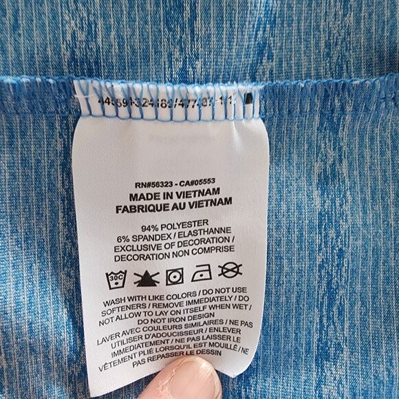 Nike Dri Fit Short Sleeve Golf Polo shirt blue stripes mens size M - Picture 5 of 6